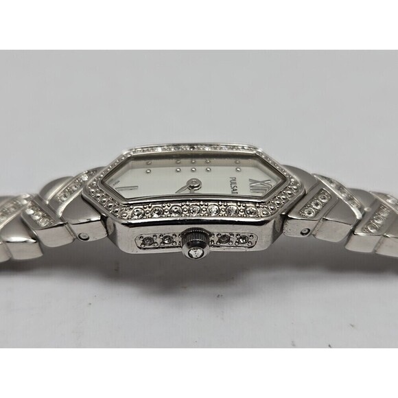 Pulsar 1N00 X204 Ladies Hexagon Crystal Accent MOP Dial Quartz Watch New Battery main image 10